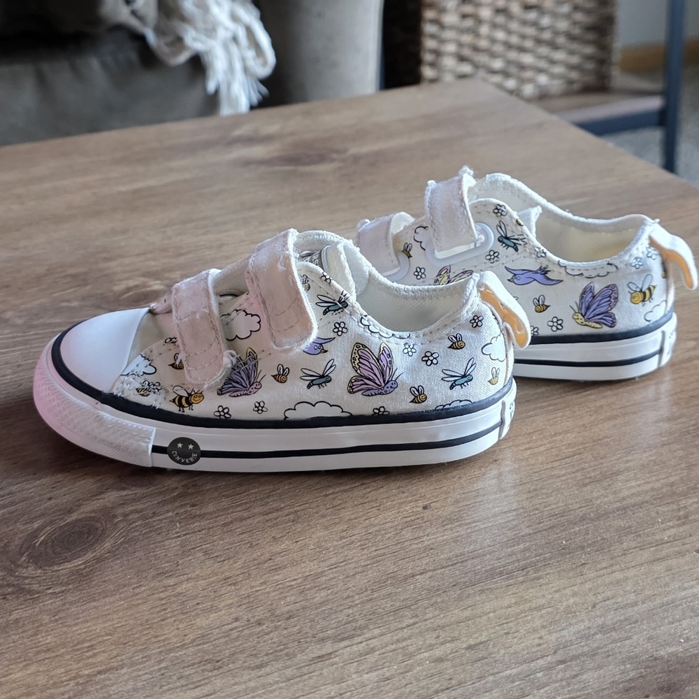 Converse Kids White Butterfly Sneakers